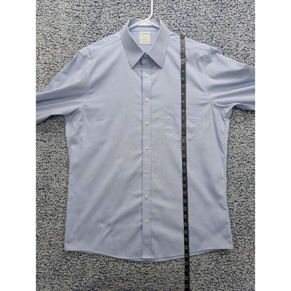 Brooks Brothers Milano Fit Oxford Dress Shirt Mens Size 16 2/3 Button Down Blue - Picture 9 of 11
